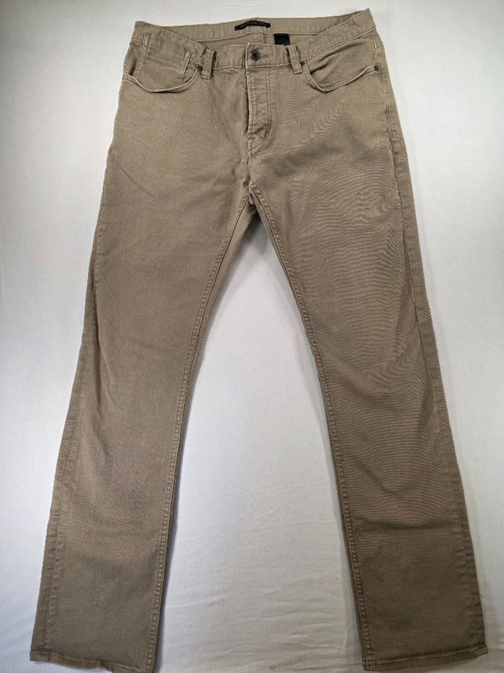 John Varvatos Star USA Bowery Slim Straight Denim Jeans Tan Size 34 RG